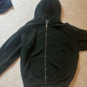 Brandy Melville Olive Zip-Up Hoodie